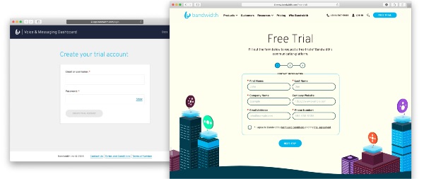 Bandwidth Trial Page Designs